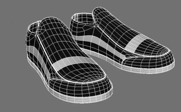 Black And White Man Vans Shoes 3d model Black And White Man Vans Shoes 3d model