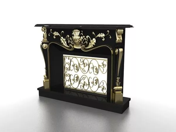 Marble Fireplace With Fire 3d model