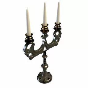 Black Iron Candelabra 3d model