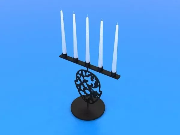 Sphere Candlestick In Glass Cup 3d model