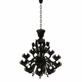 Black Iron Chandelier Antique Style 3d model