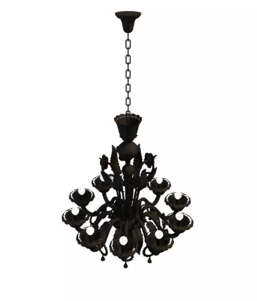 Black Iron Chandelier Antique Style 3d model Black Iron Chandelier Antique Style 3d model