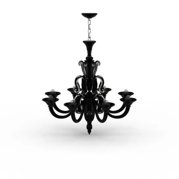 Black Iron Chandelier Lighting 3d model Black Iron Chandelier Lighting 3d model
