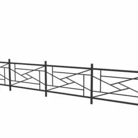 Black Metal Railing 3d model