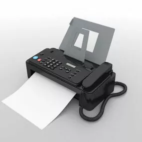 Office Black Fax Machine 3d model