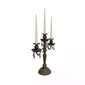 Home Black Iron Candelabra 3d model