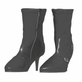 Fashion Leather Ankle Boots 3d model