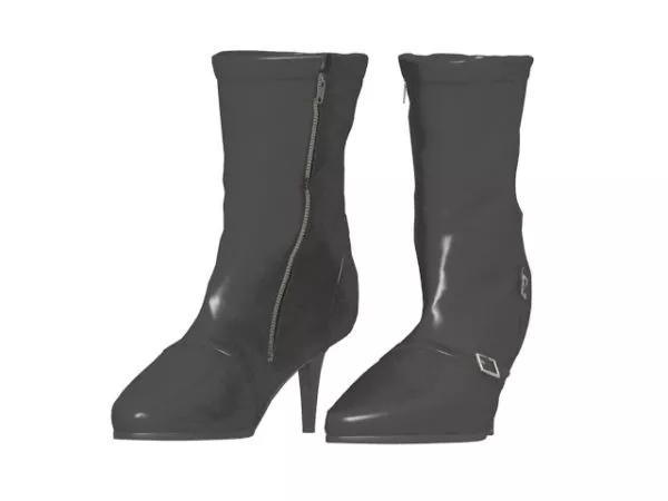 Boots Black Leather 3d model