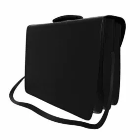 Black Leather Business Briefcase 3d model