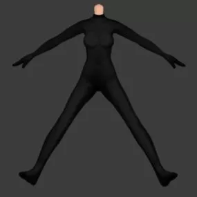 Black Leotard Women Fashion 3d model