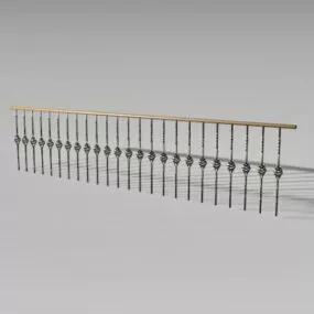 Building Black Metal Railing 3d model