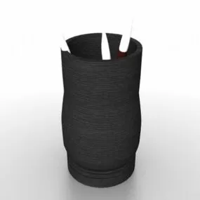 Office Black Pen Holder 3d model
