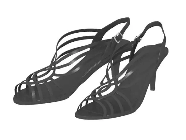 Red Platform High Heel Shoes 3d model