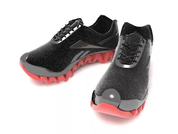 Red Platform High Heel Shoes 3d model