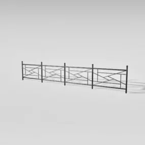 Building Black Wrought Iron Deck Railing 3d model