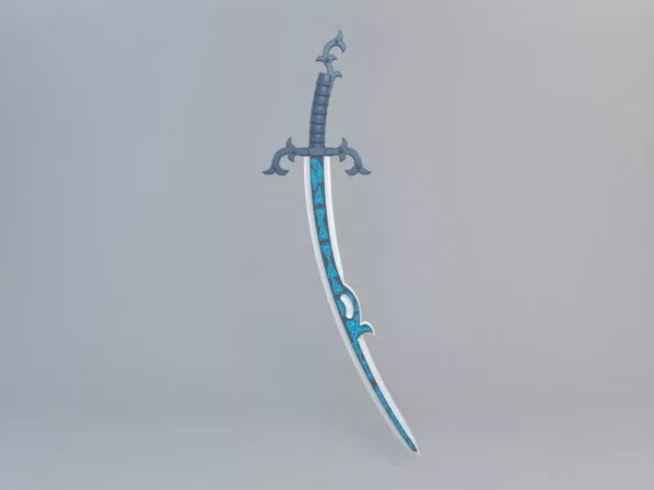 Curved Gaming Dagger 3d model