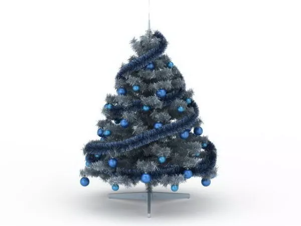 Christmas Tree With Tinsel 3d model