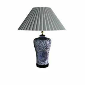 White Ginger Jar Bedroom Lamp 3d model