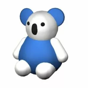 Toy Blue Cartoon Bear Character 3d model