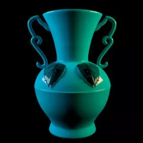Blue Ceramic Vase Decoration 3d model