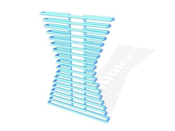 Heater Radiator Rein Curved Shape 3d model