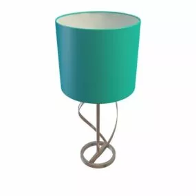 Blue Drum Shade Table Lamp 3d model