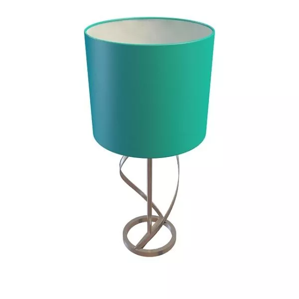 Blue Drum Shade Table Lamp 3d model Blue Drum Shade Table Lamp 3d model