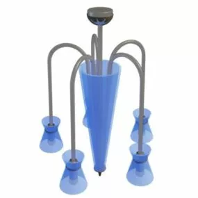 Blue Glass Drop Chandelier 3d model