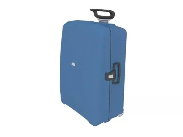 Luggage Suitcase Black Leather 3d model