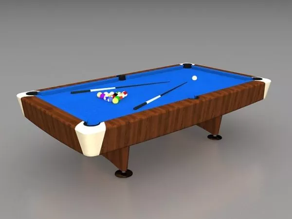 Billiard Table With Equipment 3d model