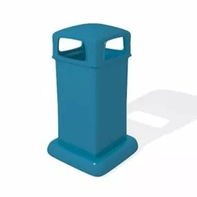 City Blue Waste Bin 3d model