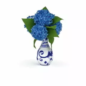 Chinese Vase With Flowers 3d model