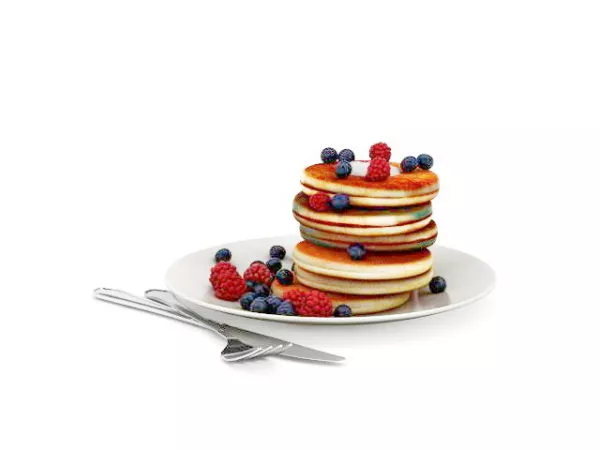 Birthday Blueberry Pancakes 3d model Birthday Blueberry Pancakes 3d model