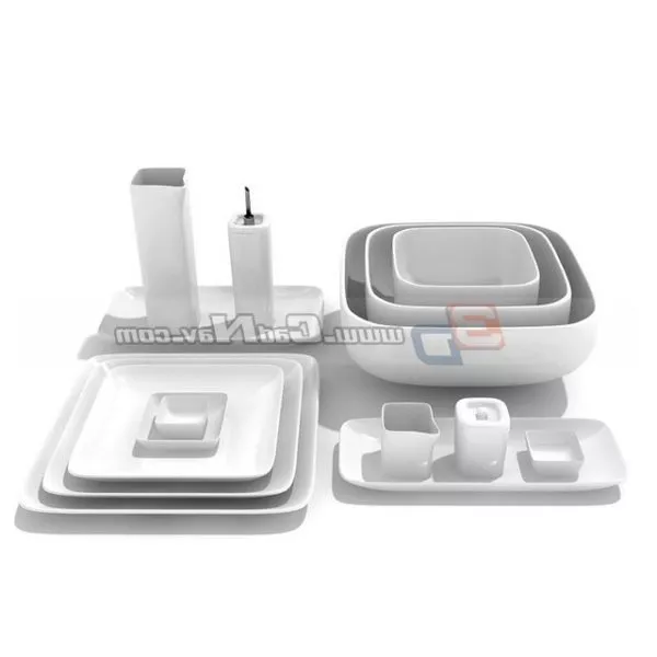 Chinese Ceramic Dinnerware Sets 3d model Chinese Ceramic Dinnerware Sets 3d model