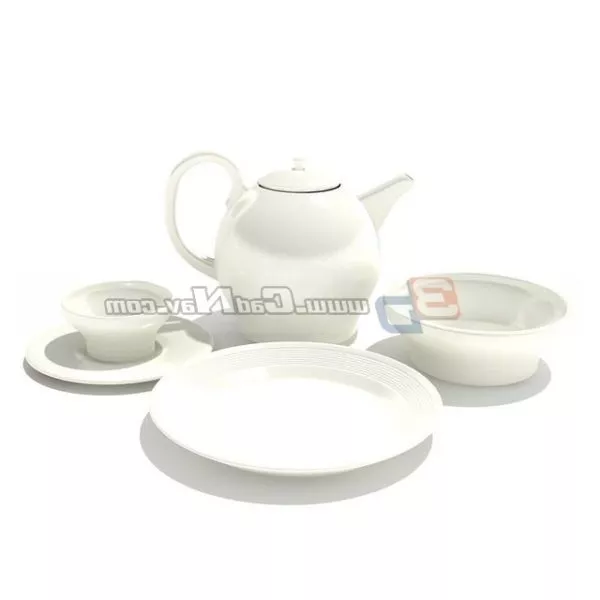 Chinese Saucer With Teapot Cup 3d model Chinese Saucer With Teapot Cup 3d model