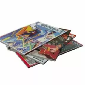 Books Magazines Set 3d model