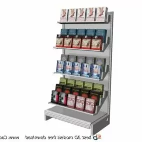 Bookstore Standing Display Rack 3d model