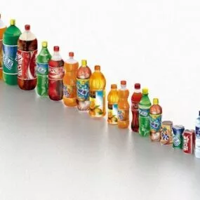 Difference Size Of Bottled Drinks Pack 3d model