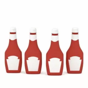 Food Tomato Sauce Bottles 3d model