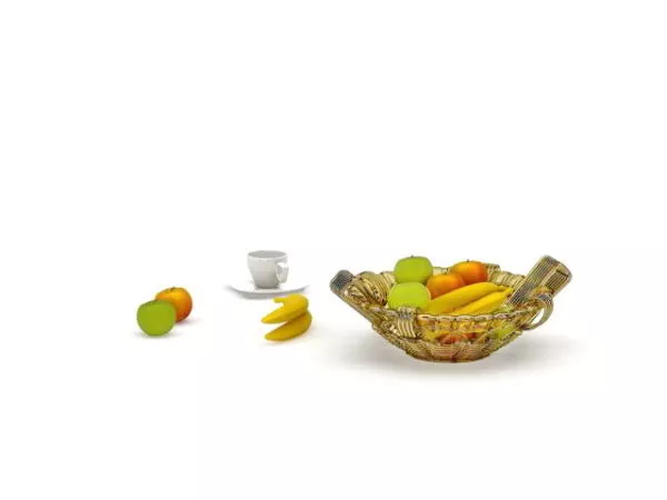 Group Dishes And Cups 3d model