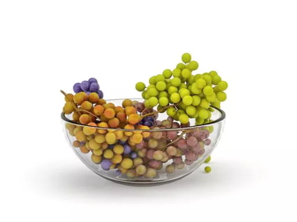 Fruits Grapes Bowl 3d model Fruits Grapes Bowl 3d model