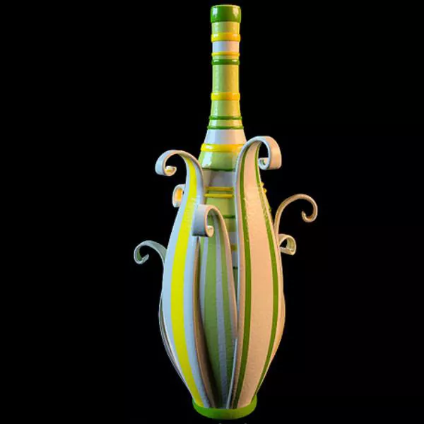 Bowling Vase With Texture Decoration 3d model Bowling Vase With Texture Decoration 3d model