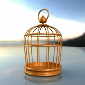 Home Brass Bird Cage 3d model