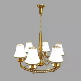 Living Room Brass Contemporary Chandelier 3d model