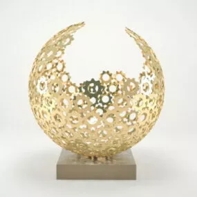 Golden Decorative Round Table Lamp 3d model