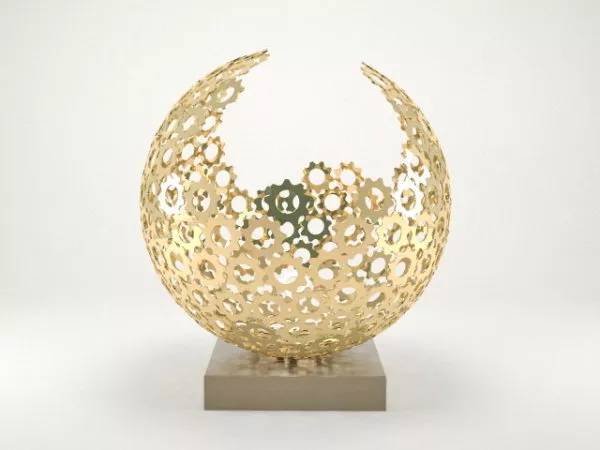 Golden Decorative Round Table Lamp 3d model Golden Decorative Round Table Lamp 3d model