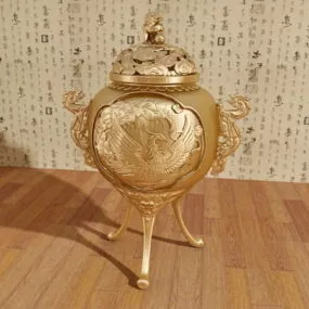 Home Brass Incense Burner 3d model
