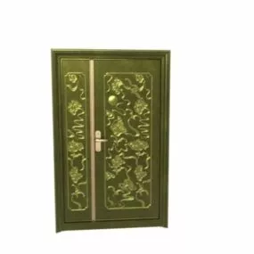 Brass Security Door Furniture 3d model