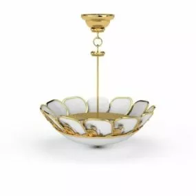 Antique Brass Ceramic Chandelier 3d model