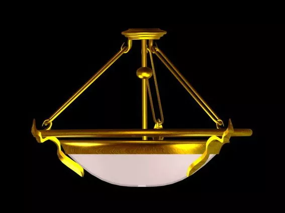 Golden Bowl Light Fixture Design 3d model Golden Bowl Light Fixture Design 3d model